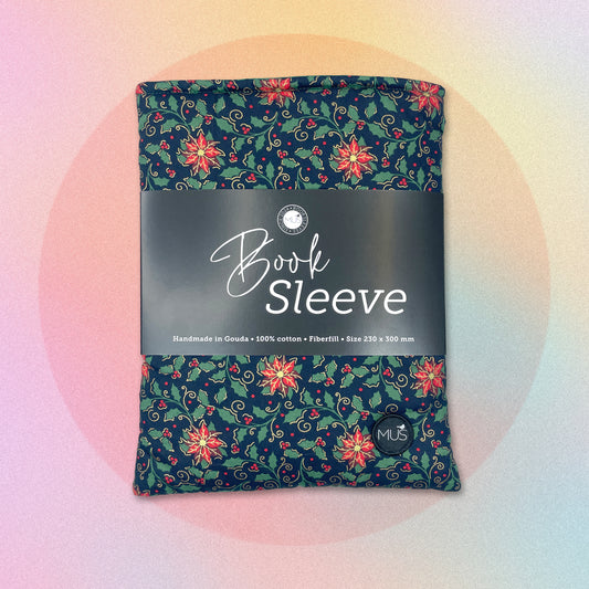 MUS Book Sleeve | Kerstster op marine met goudfolie