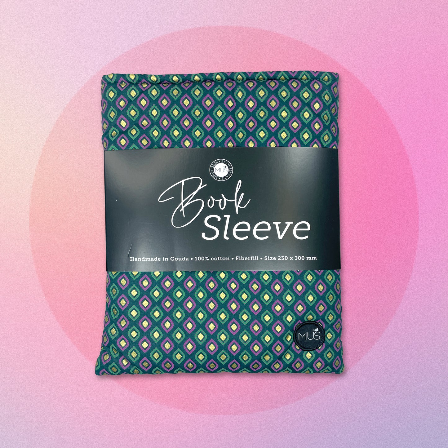 MUS Book Sleeve | Groen glas-in-lood met goudfolie