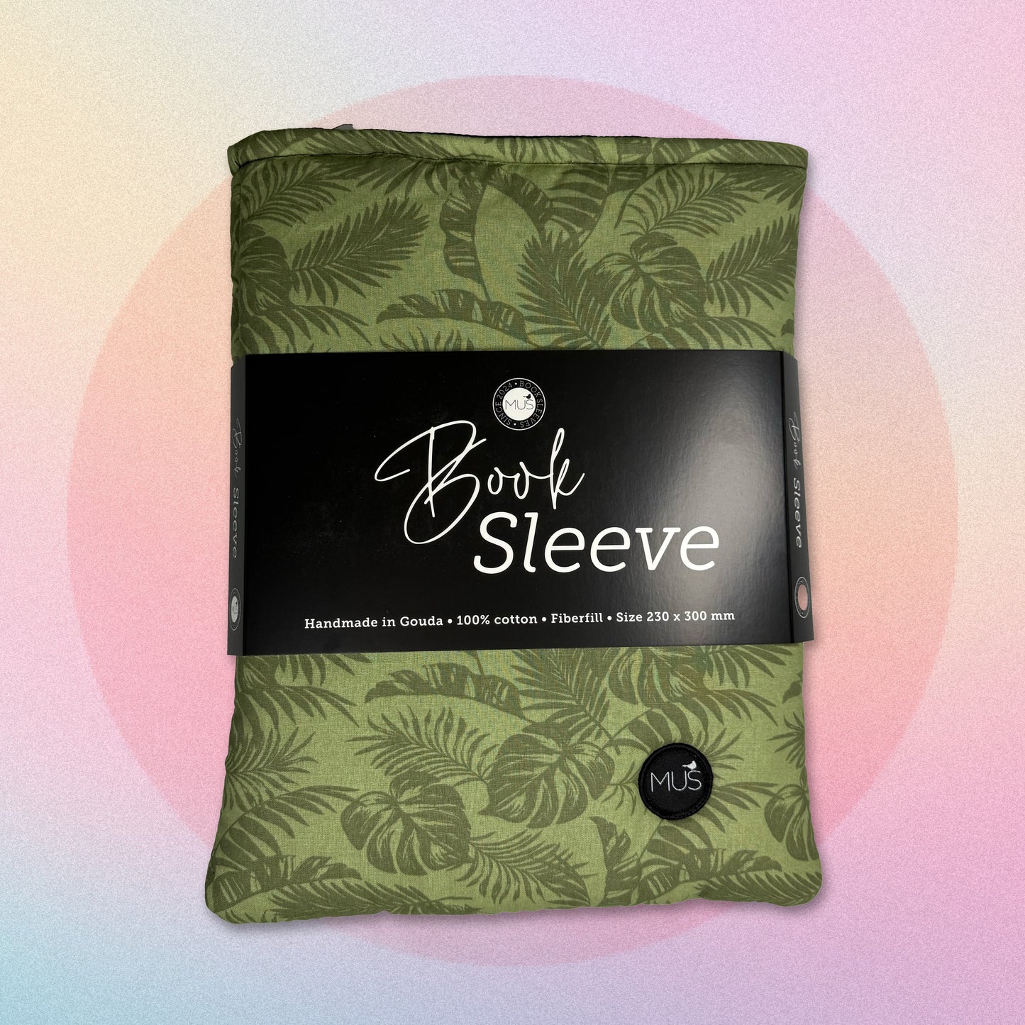 MUS Book Sleeve | Groen met bladeren