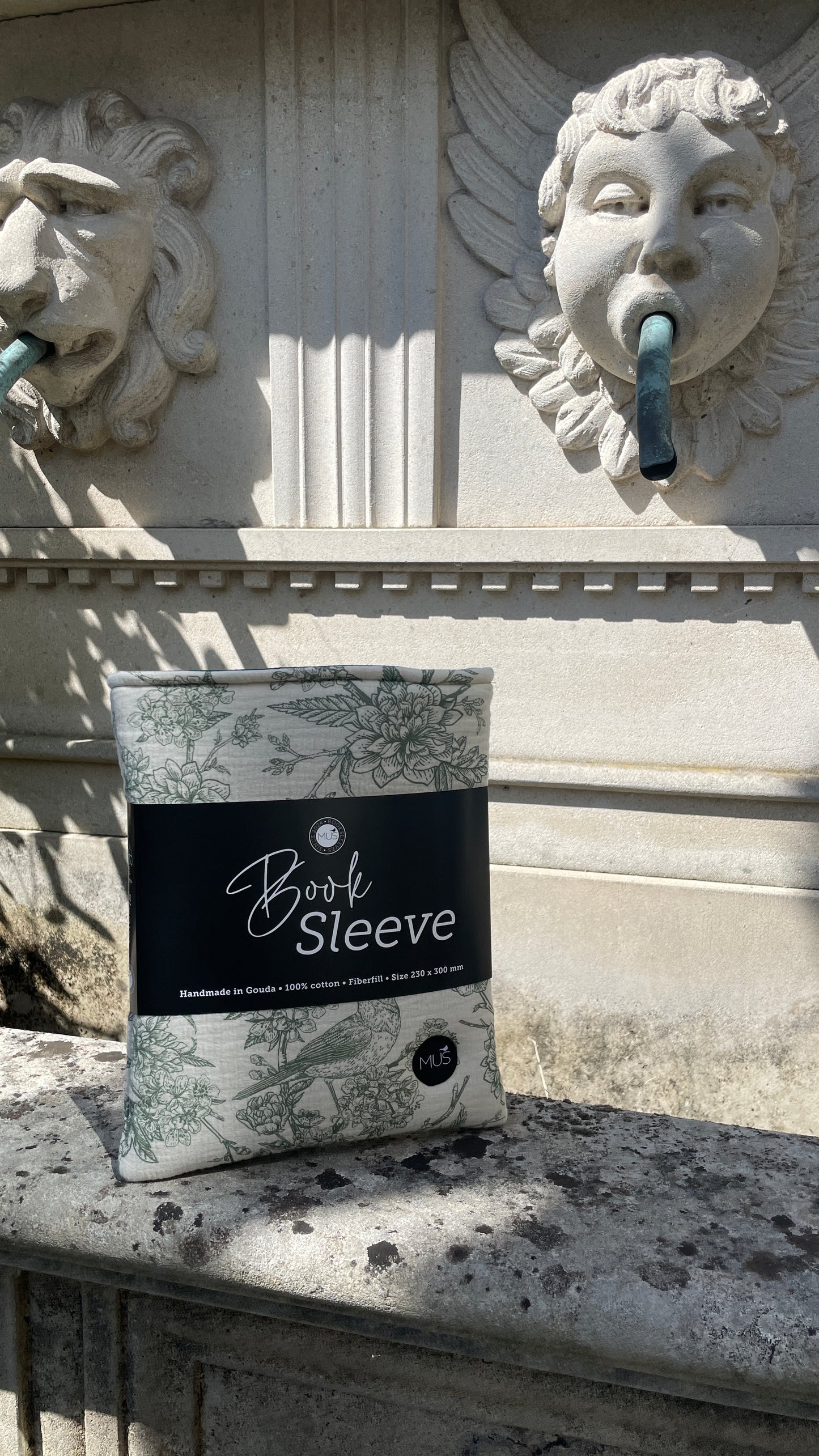 MUS Book Sleeve | Vogels en bloemen donker mint