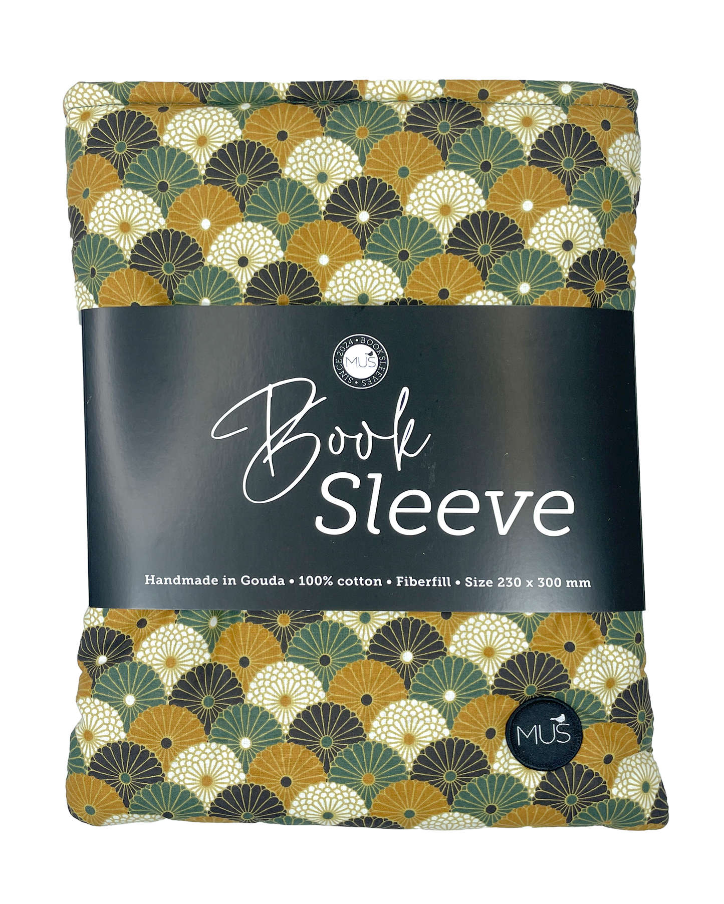 MUS Book Sleeve | Artdeco okergeel en groen
