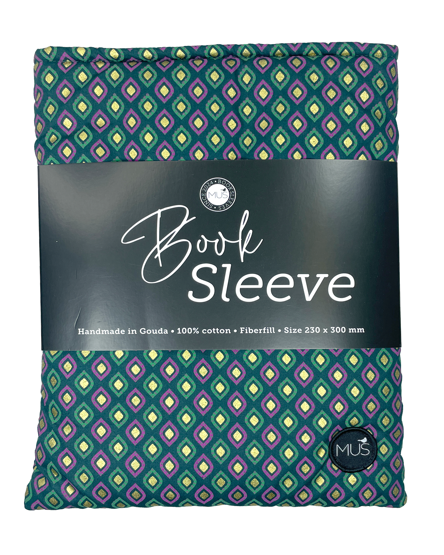 MUS Book Sleeve | Groen glas-in-lood met goudfolie