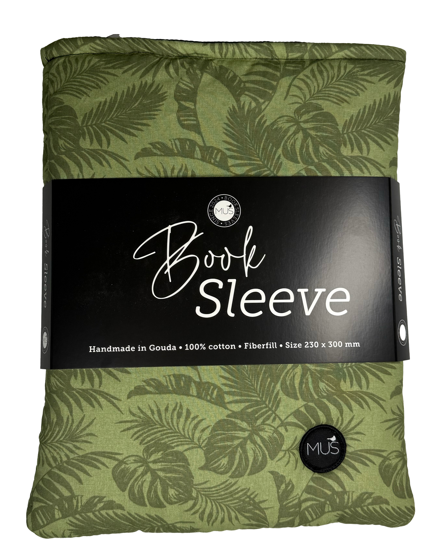 MUS Book Sleeve | Groen met bladeren